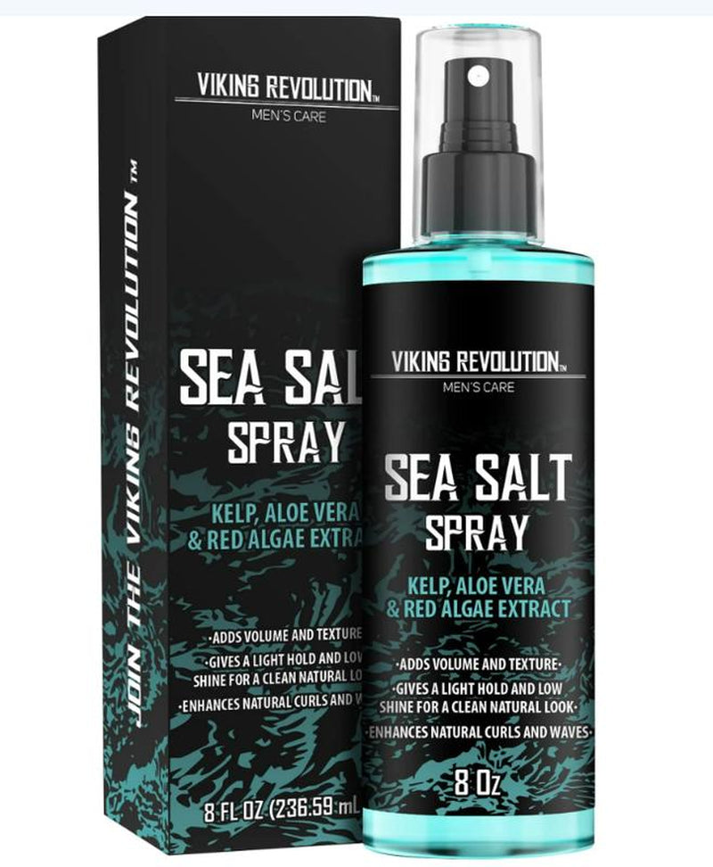 Viking Revolution Sea Salt Spray for Hair Men - Hair Texturizing Spray with Kelp, Aloe Vera and Red Algae Extract - Surf Spray to Add Volume and Texture Sea Salt Spray for Men Beach Hair Spray - 8Oz